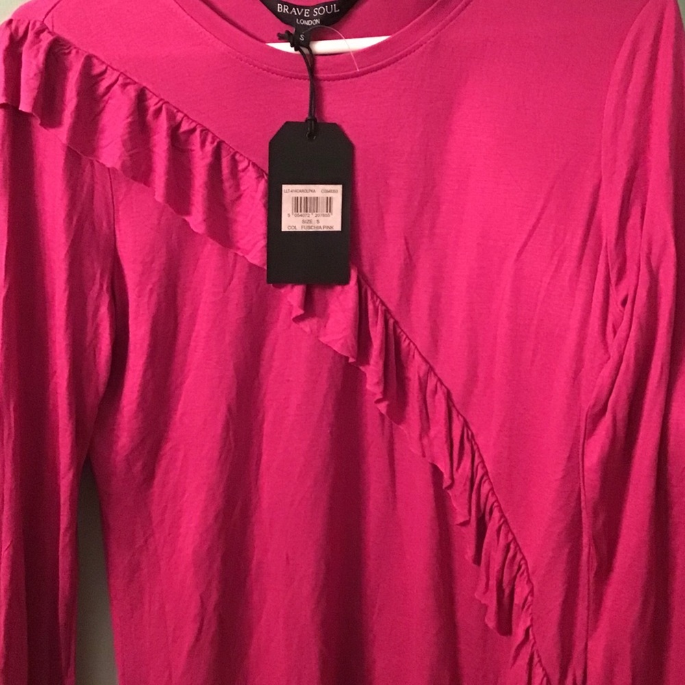 Long sleeve ASOS light ruffle tee NWT
